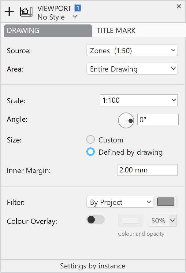 Viewport settings